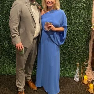 Blue one shoulder dress